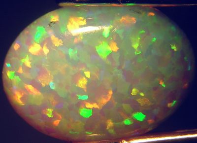 Synthetic opal taken from a ring