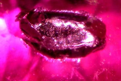Ruby with large crystal inclusion