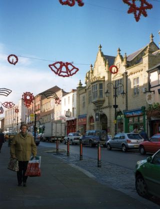 Wrexham's High Street and Market Hall