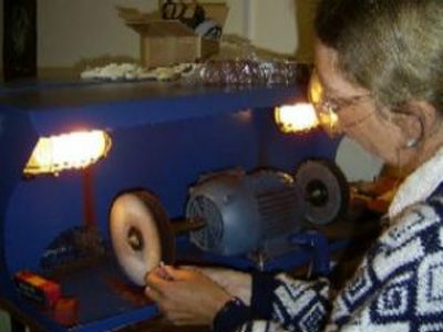 Polishing a ring in our workshop